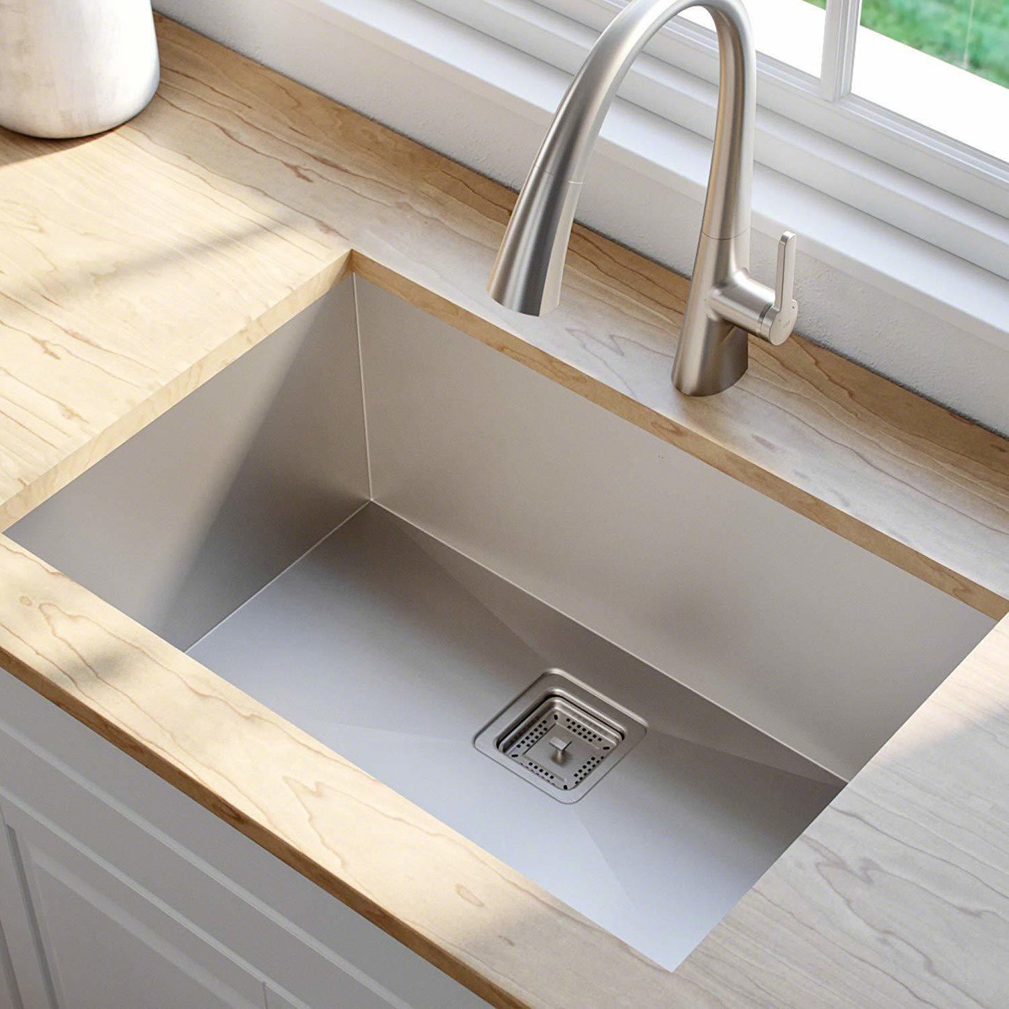 SIROTIA 24" X 18" X 10" Handmade Single Bowl Kitchen Sink Matte Finish With 304 Grade Stainless Steel