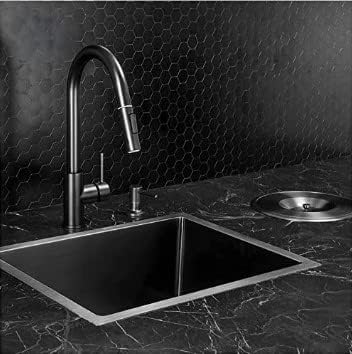 SIROTIA 21" X 18" X 8" GREY Granite/Quartz Single Bowl Kitchen Sink Matte Finish With 304 Grade Stainless Steel